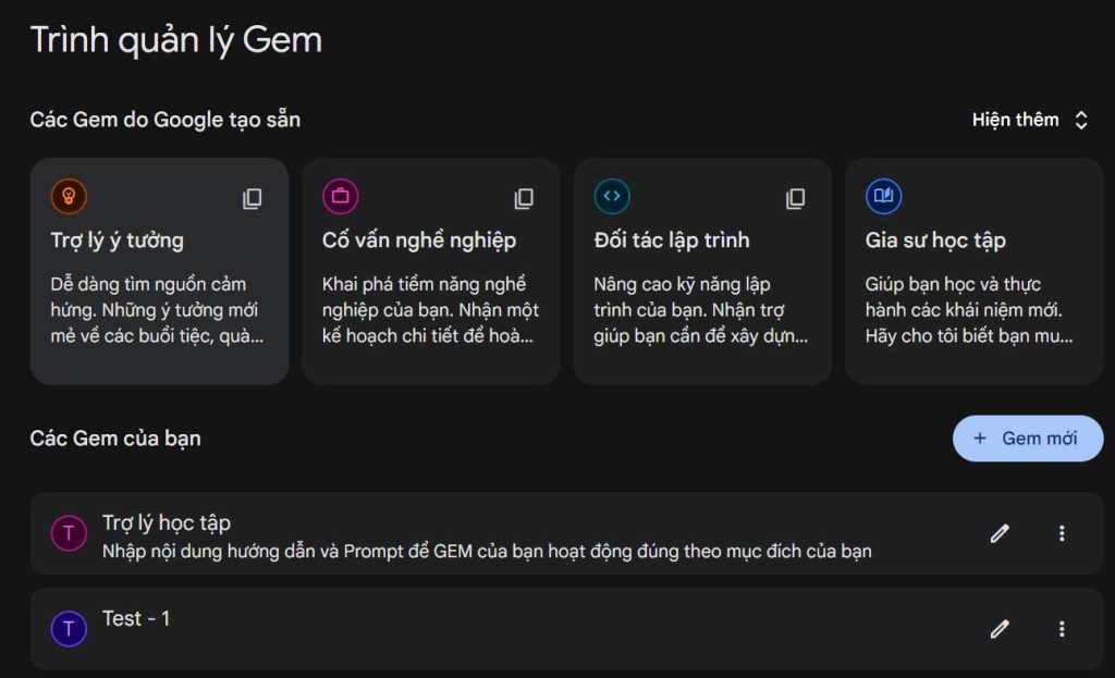 Cách tạo và sử dụng GEM trong Gemini của Google hiệu quả 4