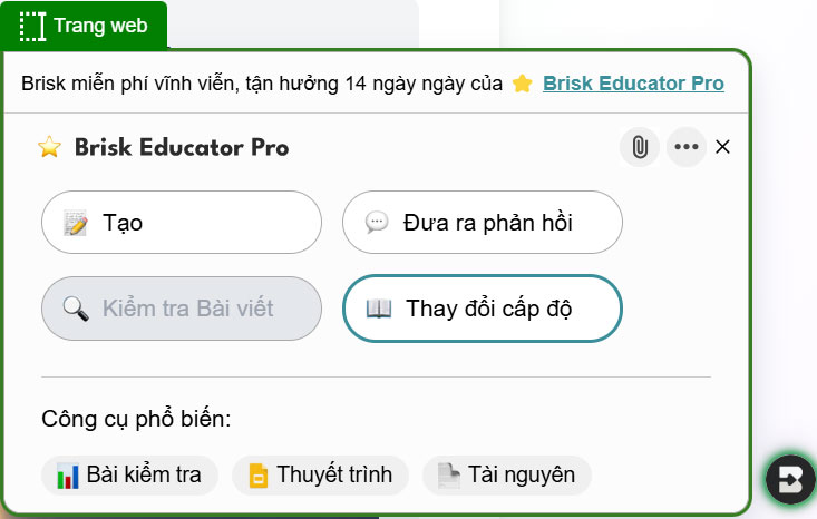 Cách đăng ký tài khoản Briskteaching AI làm 20 trang Slide miễn phí 9