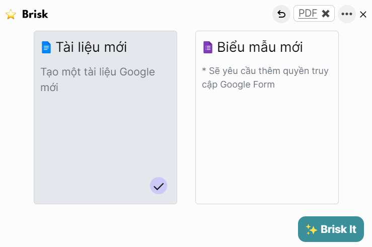 Cách tạo nhanh bài kiểm tra với BriskTeaching 5