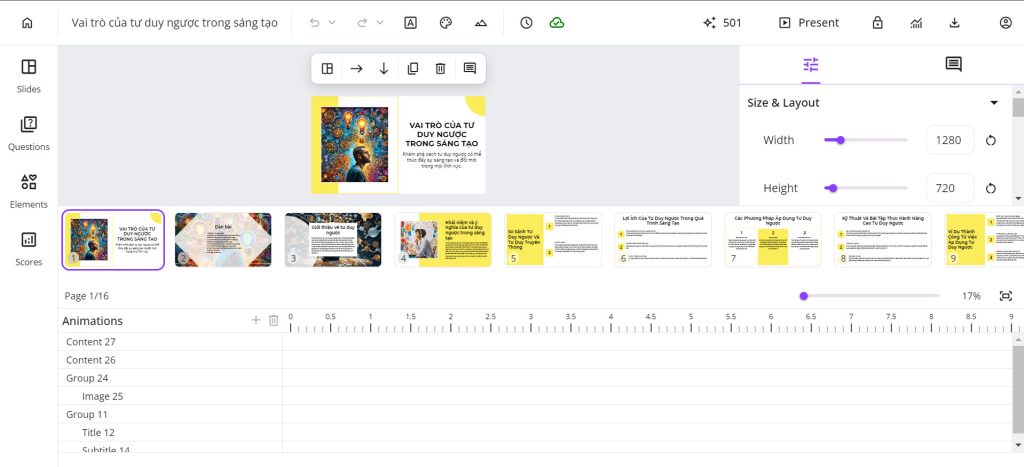 Cách làm Slide trình chiếu bằng AI uPresenter có hỗ trợ kiểm tra đánh giá trực tuyến 7