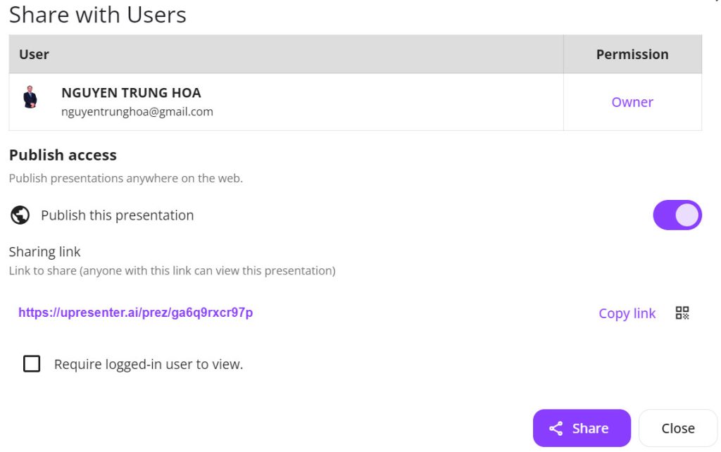 Cách làm Slide trình chiếu bằng AI uPresenter có hỗ trợ kiểm tra đánh giá trực tuyến 9